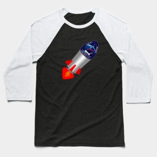 Falcon Space rocket with Spacex NASA DM-2 Mission patch Baseball T-Shirt